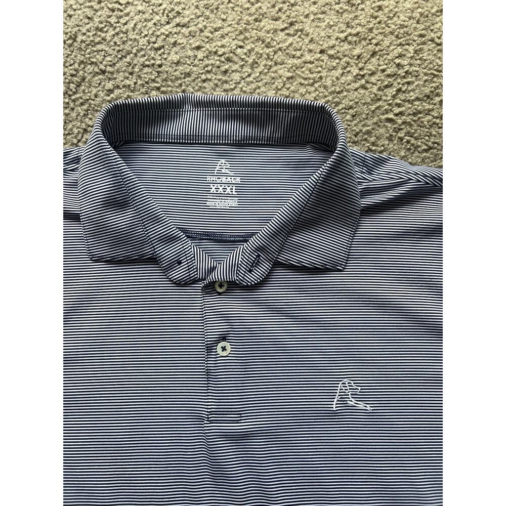Rhoback Polo Shirt Mens 3XL XXXL Black White Performance Stretch Golf Cocktails